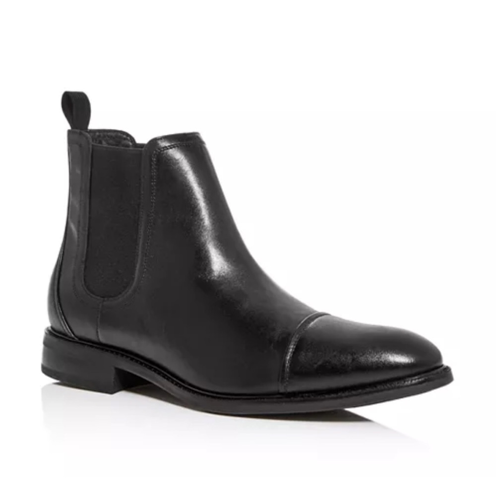 Cole‎ Haan Men's Black Conway Waterproof Leather Cap-Toe Chelsea Boots Size 10.5